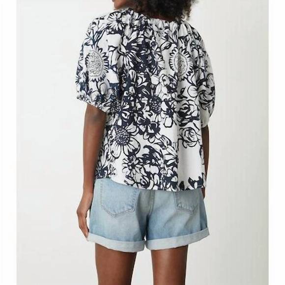 NEW VELVET BY GRAHAM & SPENCER angela top in black/white - Picture 3 of 3